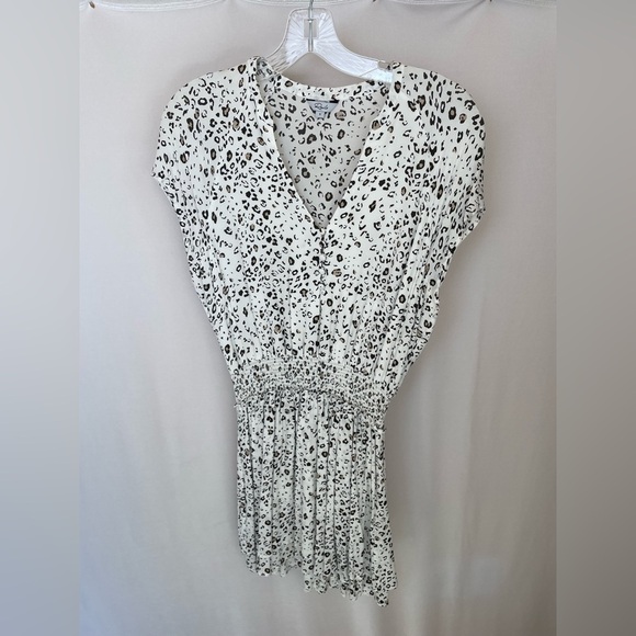 Rails Karla Leopard Print Tiered Dress in White Mocha size small - Picture 2 of 7
